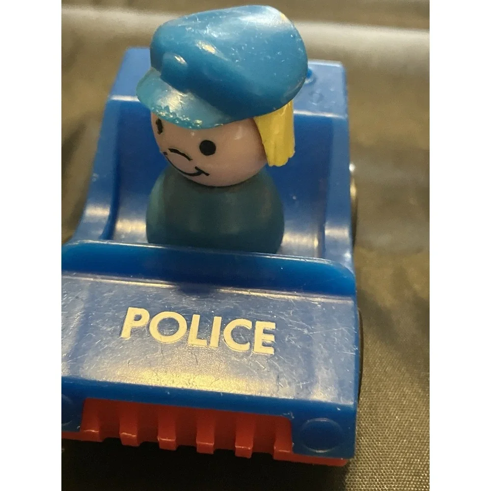 Vintage Little People Police Officer Figure and Police Car Vehicle Toys Box 21